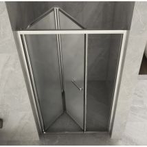 Totama - Box Doccia Nicchia Porta a Libro Opaco 6mm 60 70 75 80 85 90 95 100 - Misura Box Nicchia 85