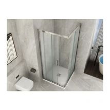 Lineadoccia - Box Doccia Opaco 6MM Apertura Angolare Doppio Scorrevole H190 75 x 100 x h190 cm