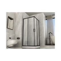 Box Doccia Profili Neri 2 Anta Scorrevole Rettangolare Quadrato Cabina Cristallo - Misura Box Angolare 70x90