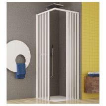 Totama - Box Doccia pvc Senza Guide Inferiori per Disabili Scorrevole Porte a Soffietto - Misura Box Angolare 80x90