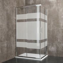 Arreditaly - Box Doccia Rettangolare 195 Cm h Cabina Bagno Con Porte Scorrevoli Ante In Cristallo Temperato Serigrafato da 6 mm Struttura Alluminio