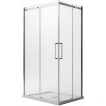 Idralite - Box doccia vetro trasparente 8 mm con easyclean h 200 mod. Prime Corner 70x80 cm versione sinistra