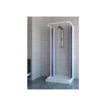 Lineadoccia - Box Doccia Saturnia in pvc 3 Lati Apertura Scorrevole Centrale Doppia Anta a Soffietto 80 x 120 x 80 x h185 cm