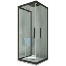 Forte - Box doccia scorrevole 3 lati 70x90x70 cm Nero Matt Kolors Trio
