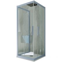 Box doccia scorrevole 3 lati 80x120x80 cm Blu Vintage Kolors Trio