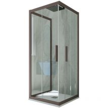 Forte - Box doccia scorrevole 3 lati 90x100x90 cm Chocolate Kolors Trio