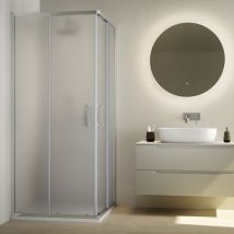 Parama - Box Doccia Scorrevole 70x120 cm Profili in Alluminio Cromati Vetro 6mm Opaco con Trattamento Easy-clean h195 - Reversibile Mod. Aruba