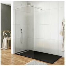 GME - Box doccia screen vetro fisso 8 mm con anticalcare , Finiture: Trasparente - 98x195 + braccetto supporto