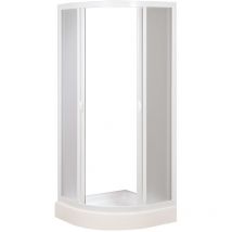 Dorini - Box Doccia Semicircolare 80x80 cm 2 Ante Scorrevoli in Acrilico 2,2 mm H185 cm Bianco