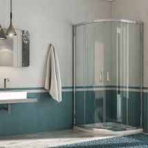 Fosterberg - Box Doccia Semicircolare 2 Ante Scorrevoli In Cristallo H185 Vejle 80x80xH185 cm