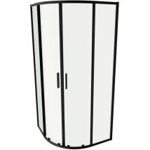 Parama - Box Doccia Semicircolare 70x90cm Profili Slim Nero Opaco Vetro 6mm Trasparente h190 - Reversibile Mod. Portofino
