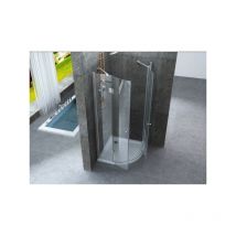 Bagno Italia - Box Doccia Semicircolare 80x80 cm vetro Trasparente Apertura a Battente verso esterno cristallo 8 mm