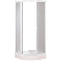 Box Doccia Semicircolare 90x90 Cm 2 Ante Scorrevoli In Acrilico 2,2 Mm H185 Cm Dorini Bianco