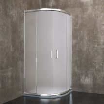 Bricozone - Box Doccia Semicircolare In Cristallo Temperato Satinato Opaco da 6 mm Con Porte Ante Scorrevoli 195 Cm h Struttura Alluminio Anodizzato