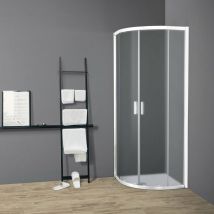 Showerdesign - Box doccia tokyo porta scorrevole semicircolare 90x90 cm altezza 200 cm cristallo 6 mm bianco opaco