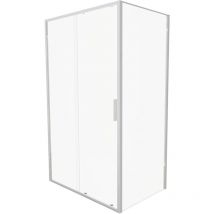 Parama - Box Doccia slim 70x140cm con Porta Scorrevole e Parete Fissa Profili Ultraslim in Alluminio Cromati e Vetro 6mm Trasparente h190