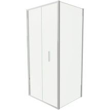 Box Doccia Slim 70x100cm Con Porta A Libro E Parete Fissa Profili Cromati E Vetro 6mm Trasparente H190 Mod. Portofino