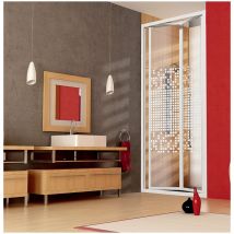 Giava - Box doccia Smeralda a soffietto in acrilico 90x80 cm con profilo