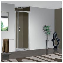 Box doccia Smeralda in cristallo 80x90 cm – porta a battente – 185 cm altezza – finitura bianca