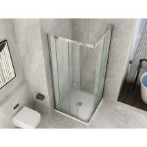 Lineadoccia - Box Doccia Trasparente 6mm Apertura Angolare Doppio Scorrevole H190 90 X 100 X H190 Cm