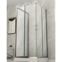 Box Doccia Tre 3 Lati 6 Mm 2 Scorrevoli Trasparente Anta Fissa 70x 80 90 100 120 - Misura Box 3 Lati 90x120x90