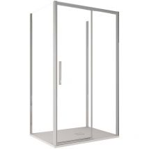Olimpo Docce - Box doccia tre lati scorrevole cristallo 6mm h195 lagoa-trio, seleziona misura 80x150x80