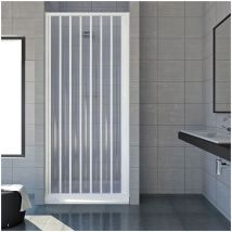 Totama - Box Cabina Doccia Parete Nicchia in pvc Porta a Soffietto Pieghevole 1 Anta Lato - Misura Box Nicchia 160