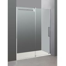Box doccia vetrum in acciaio fisso + scorrevole - Estensione: 157-162 cm