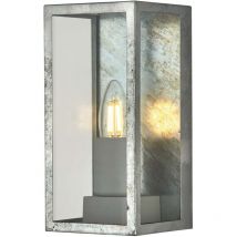 Außenleuchte Wandlampe Terrassenleuchte Baustahl silber verzinkt E27 H 23,6 cm