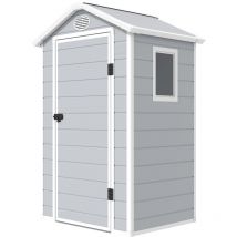 Gartenfreund Kunststoff Häuschen Harmonie Kleiner Laden h. 204 t. 104 l. 134 cm grau