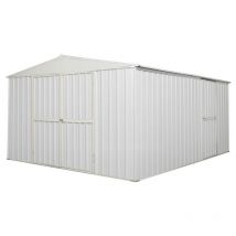 Notek - Box in Acciaio Zincato garage deposito in lamiera 360x430cm x h2.10m - 185KG - 15,48mq - colore bianco