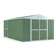 Notek - Box in lamiera capanno in acciaio deposito attrezzi da giardino 327x459cm x h 215cm - 201 kg - 15,01 mq - colore verde