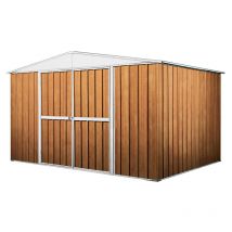 Notek - Box in lamiera con porta a doppia anta 360x3.45cm x h2.12m - 150KG - 12,42mq - colore effetto legno