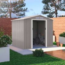 Soana Garden Shed - Box in lamiera zincata grigio casetta porta utensili giardino St.Moritz 213x191x195cm