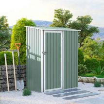 Soana Garden Shed - Box lamiera giardino zincata metallo verde casetta utensili Amalfi nature 143X89x186cm