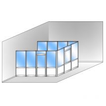 Italfrom - Box Modulare 3 Lati in Alluminio Vetro Trasparente e Bachelite - 4x3 m Colore Grigio Mix - italfrom