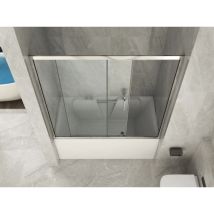 Docciabox - Box Porta Doccia Per Vasca Vetro Trasparente Anticalcare 6mm Apertura Scorrevole Laterale 150 (148-151) X H150 Cm