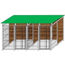 Sider Box - 2 box per cani copertura e retro in legno zincatura a caldo ciascuno da 200x200xh180 cm