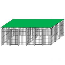 Sider Box - 2 box uniti per cani da esterno copertura zincato a caldo ciascuno da 300x300xh180 cm