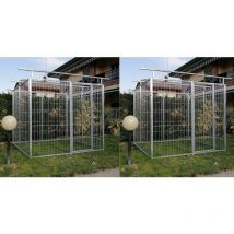 Sider Box - 2 box per cani predisposto alla copertura zincato a caldo ciascuno da 200x200x altezza 180 cm