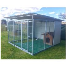 Sider Box - Box per cani da esterno coperto con zincatura a caldo da 300x300xh180 cm