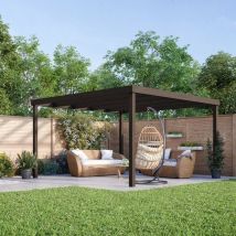 Box Pergola - Wood - L360 x W480 x H270 cm - Rustic Brown