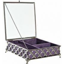 Metall Metall Glass Box 22x22x7 Metallglas Metallmaterial Multicolor -Farbfamilie Gesegnet und kleine Kisten Details Details Details