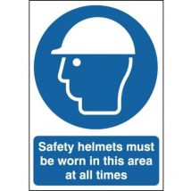 Sitesafe 210 x 148mm Safety Helmets Must Be Worn in This Area AT All Times - Rig