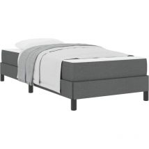 Box Spring Bed with Mattress Dark grey 90 x 190 cm Fabric vidaXL