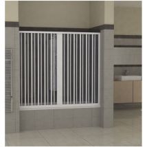 Docciabox - Box Doccia Per Vasca Astra In Pvc 1 Lato Apertura Scorrevole Centrale A Soffietto Doppia Anta 180 X H150 Cm