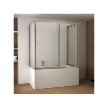 Totama - Box Vasca da Bagno 3 lati 6 mm Scorrevole in Cristallo Parete Sopravasca Doccia - Misura 80x160x80