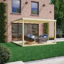 Rutland County Garden Furniture Ltd - Box Wall Mounted Pergola and Decking Kit - Wood - L480 x W480 x H270 cm - Light Green