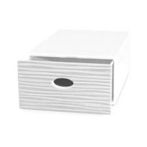 Cassetto contenitore multiuso da riordino 28x40x15 h qbox wave bianco Domopak