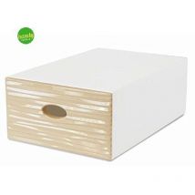 Cassetto contenitore multiuso da riordino 28x40x15 H qbox wave sabbia Domopak